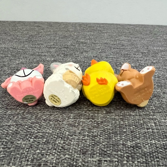Russ Berrie & Co Vintage Easter Animal Mini Figurines Set of 4 Bunny Lamb Chick - Picture 10 of 13